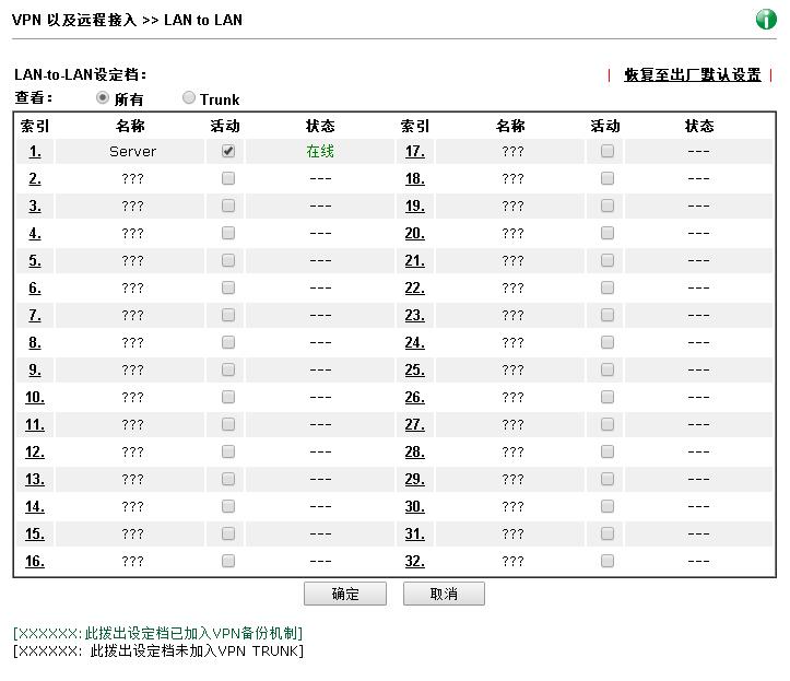 设定档列表