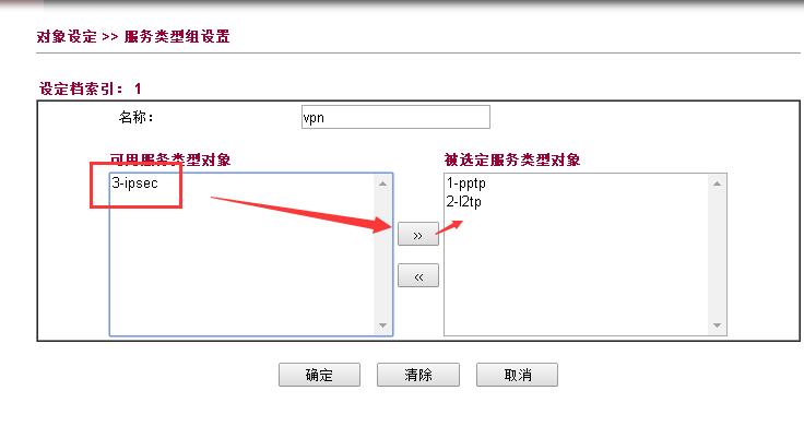 服务类型组