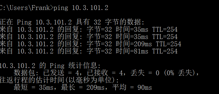 Vigor IPSec to 飞塔 ping