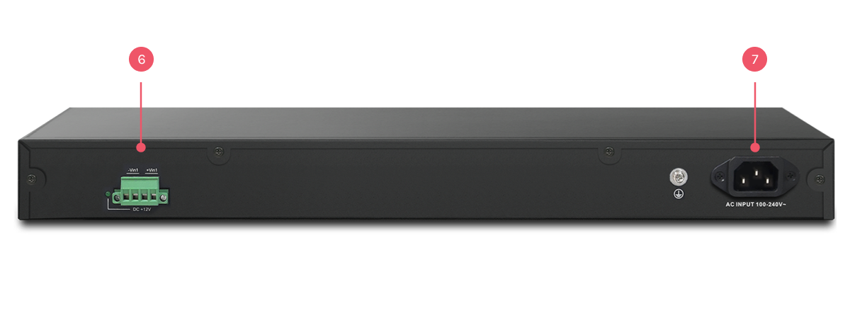 VigorSwitch G2282x 背面接口